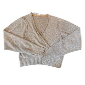 Free People Sparkle Knit Wrap Sweater Cozy Chic Capsule Balletcore Fits S/M